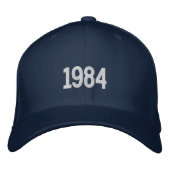 Brodée Casquette Bleue Flexfit avec Année de Naissance Br (Devant)