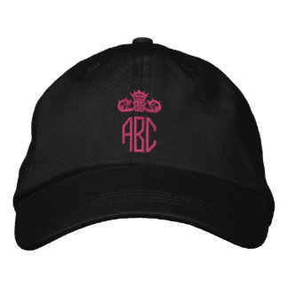 Brodée Casquette brodé à la couronne rose chaude Monogram