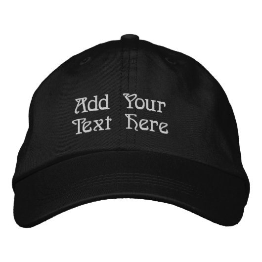 Brodée Casquette brodé, Ajouter votre texte (Devant)