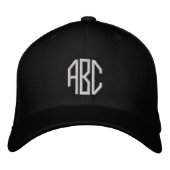 Brodée Casquette brodé blanc personnalisé Monogramme sur  (Devant)