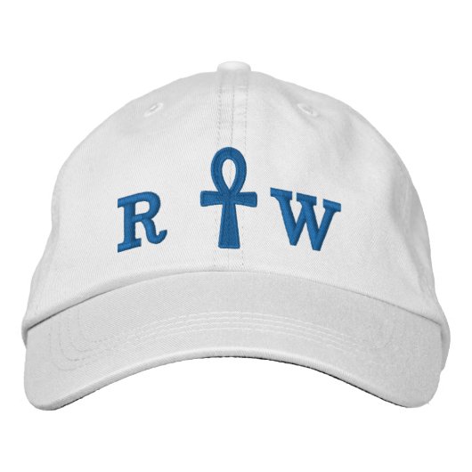 Brodée Casquette brodé Blue Ankh (Devant)