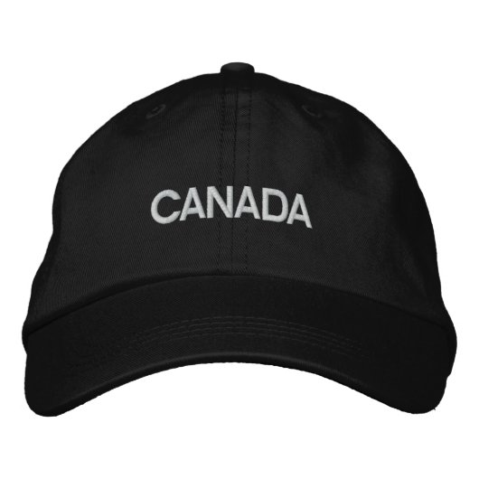 Brodée Casquette brodé canadien noir/blanc de base réglab (Devant)