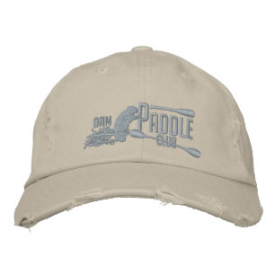 Brodée Casquette brodé Chino Twil en castor rose