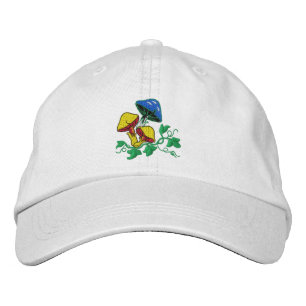 Brodée Casquette brodé de champignons sauvages