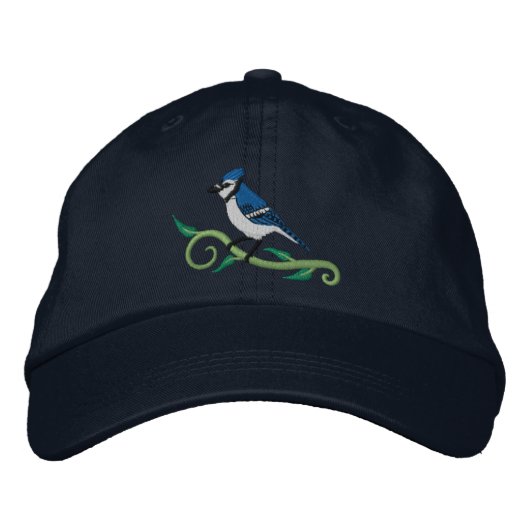 Brodée Casquette brodé de geai bleu (Devant)