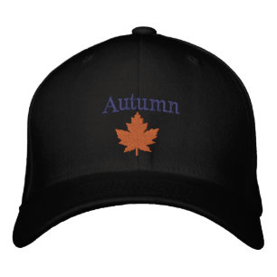 Brodée Casquette brodé de la feuille d'érable orange d'au