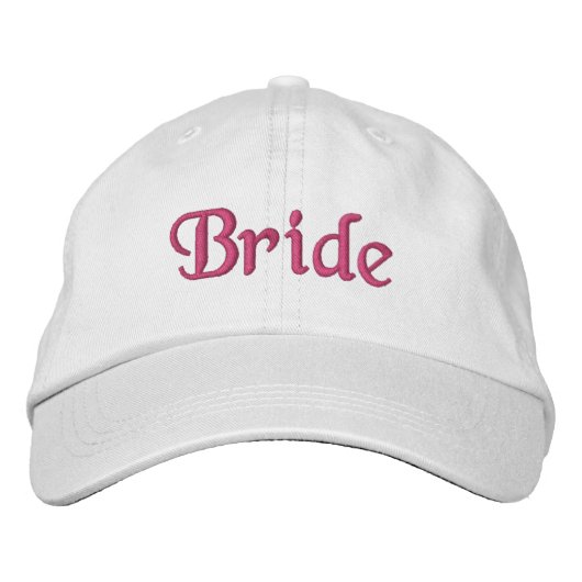 Brodée Casquette brodé de mariée : blanc avec lettrage ro (Devant)
