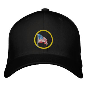 Brodée Casquette brodé du drapeau américain
