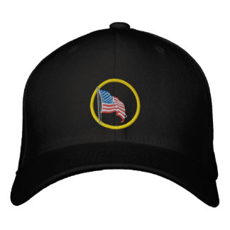 Brodée Casquette brodé du drapeau américain