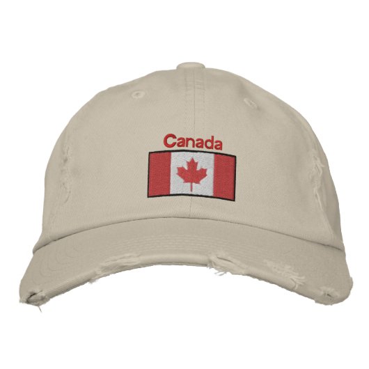 Brodée Casquette brodé du drapeau canadien (Devant)