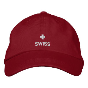 Brodée Casquette brodé du drapeau suisse