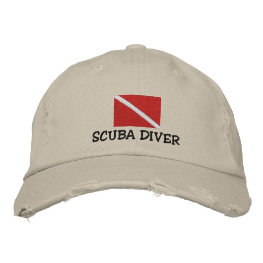 Brodée CASQUETTE brodé du plongeur SCUBA (Devant)