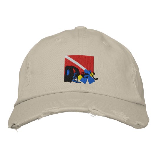 Brodée CASQUETTE brodé du plongeur SCUBA (Devant)