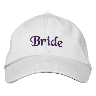 Brodée Casquette brodé d'une mariée violette profonde