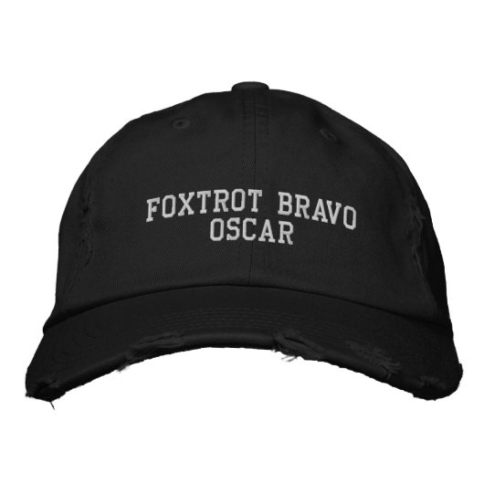 Brodée Casquette brodé Foxtrot Bravo Oscar (Devant)