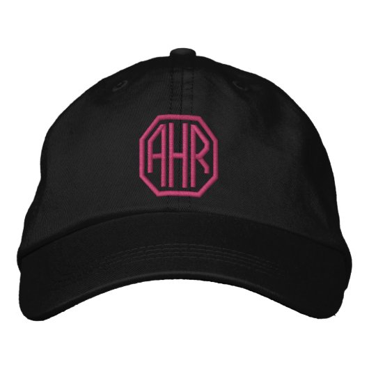 Brodée Casquette brodé Monogrammé moderne (Devant)