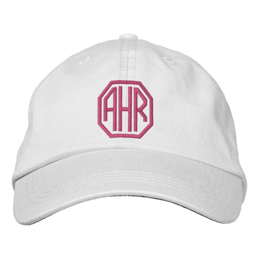 Brodée Casquette brodé Monogrammé moderne (Devant)