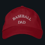 Brodée Casquette brodé papa de baseball<br><div class="desc">Un casquette brodé rouge (ou de toute couleur) avec le texte Papa Baseball.</div>