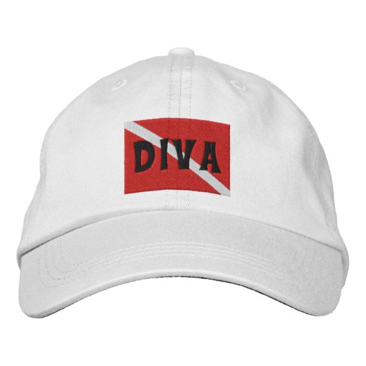 Brodée CASQUETTE brodé SCUBA Diver "SCUBA Diva" (Devant)