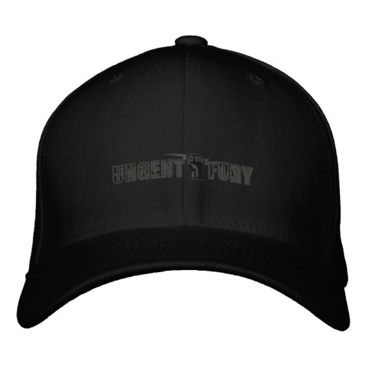 Brodée Casquette brodé UF gris sur noir (Devant)