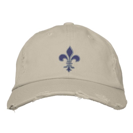 Brodée Casquette brodé violet Fleur de Lis (Devant)