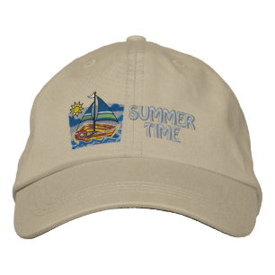 Brodée Casquette Brodee Mots D'Ete et Bateau