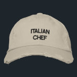 Brodée casquette "CHEF ITALIEN"<br><div class="desc">"CHEF ITALINA" CASQUETTE POUR "VOTRE" CUISINE ITALIENNE ET OU CHEF !</div>