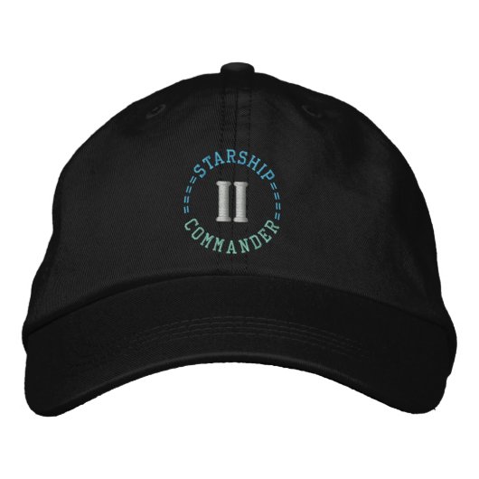 Brodée casquette COMMANDANT DE Vaisseau spatial (Devant)