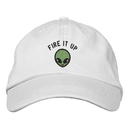 Brodée Casquette de baseball - Alien brodé + Fire it Up (Devant)