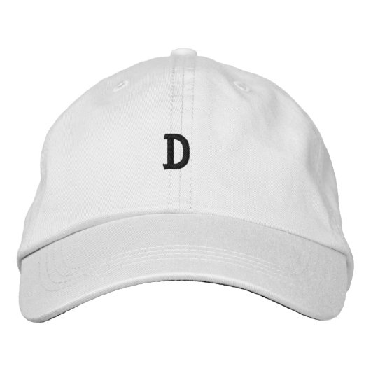 Brodée Casquette de baseball avec initiale D imprimée Mon (Devant)