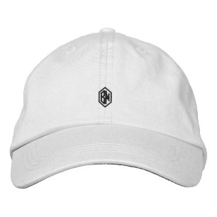 Brodée Casquette de baseball blanche à monogramme homme