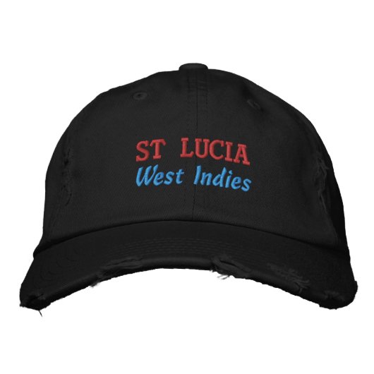 Brodée Casquette de baseball brodé à Sainte-Lucie (Devant)