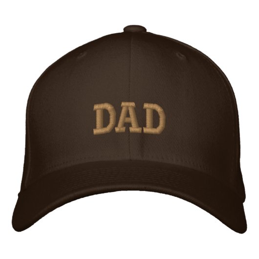 Brodée Casquette de baseball brodé beige Brown papa (Devant)