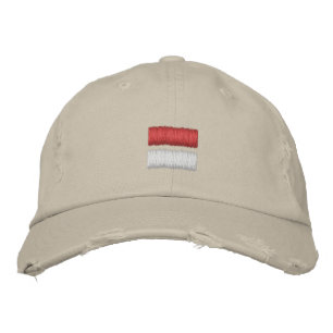 Brodée Casquette de baseball brodé du drapeau indonésien