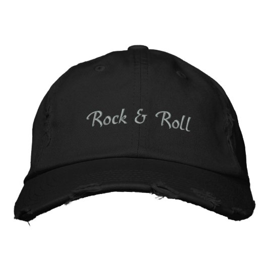 Brodée Casquette de baseball de rock & Roll brodé texte c (Devant)