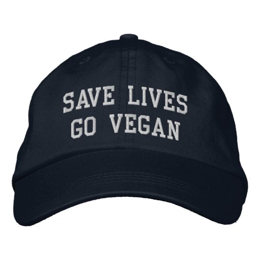 Brodée Casquette de baseball de Vegan (texte blanc) (Devant)