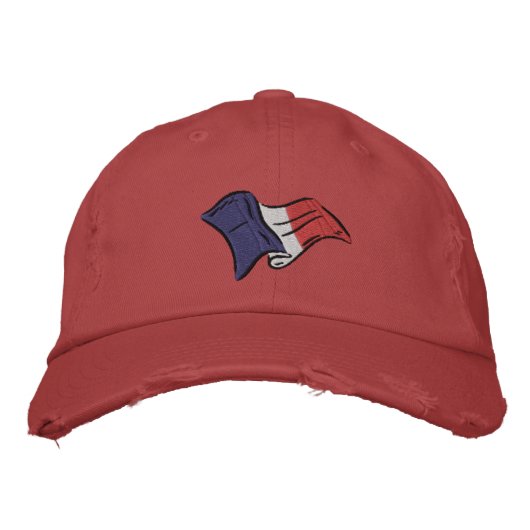 Brodée Casquette de baseball français usé look rétro Fran (Devant)