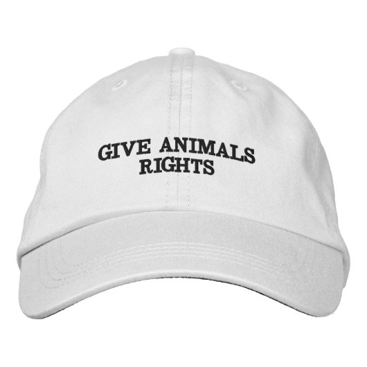 Brodée Casquette de baseball Give Animals Rights (Texte N (Devant)