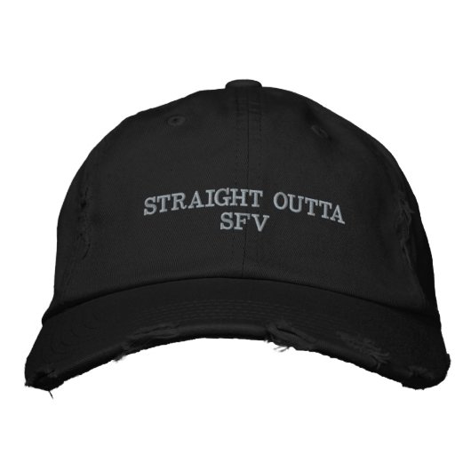 Brodée Casquette de baseball noire droite de l'outta SFV (Devant)