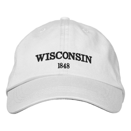 Brodée Casquette de baseball réglable Wisconsin (Devant)