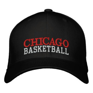 Brodée CASQUETTE de basket-ball noir CHICAGO