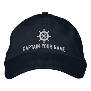 Brodée Casquette de bateau sur mesure avec roue de bateau
