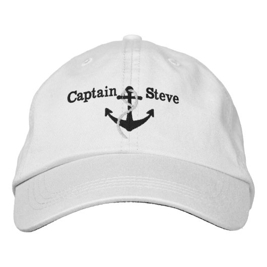 Brodée Casquette de capitaine Nautical Name Anchor (Devant)