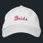 Brodée Casquette de fête de mariage pour la mariée blanch<br><div class="desc">Faire savoir à tout le monde qui est la mariée. Que les festivités commencent !</div>