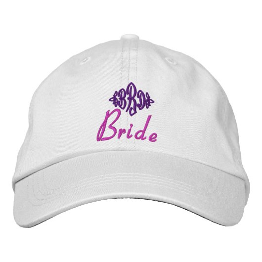 Brodée Casquette de la mariée - avec initiales personnali (Devant)