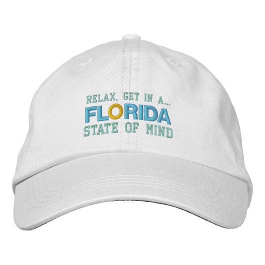 Brodée Casquette DE L'ÉTAT D'ESPRIT DE FLORIDE (Devant)