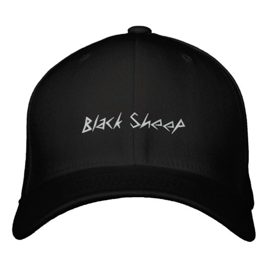 Brodée casquette de mouton noir (Devant)