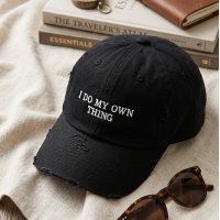 Casquette de papa noir en détresse