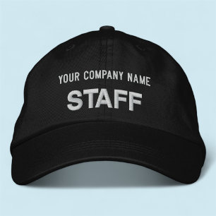 Brodée Casquette de personnel brodé noir Casquette de bas