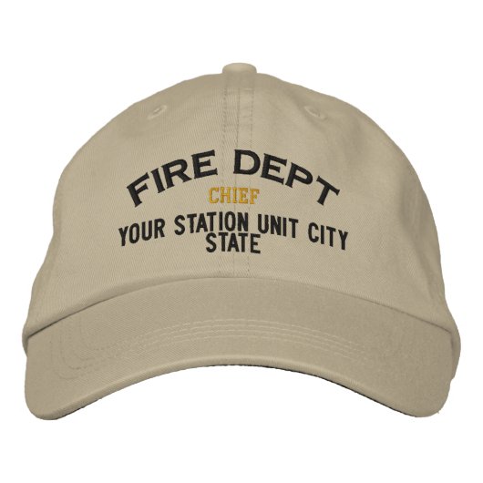 Brodée Casquette de pompier en chef personnalisable (Devant)